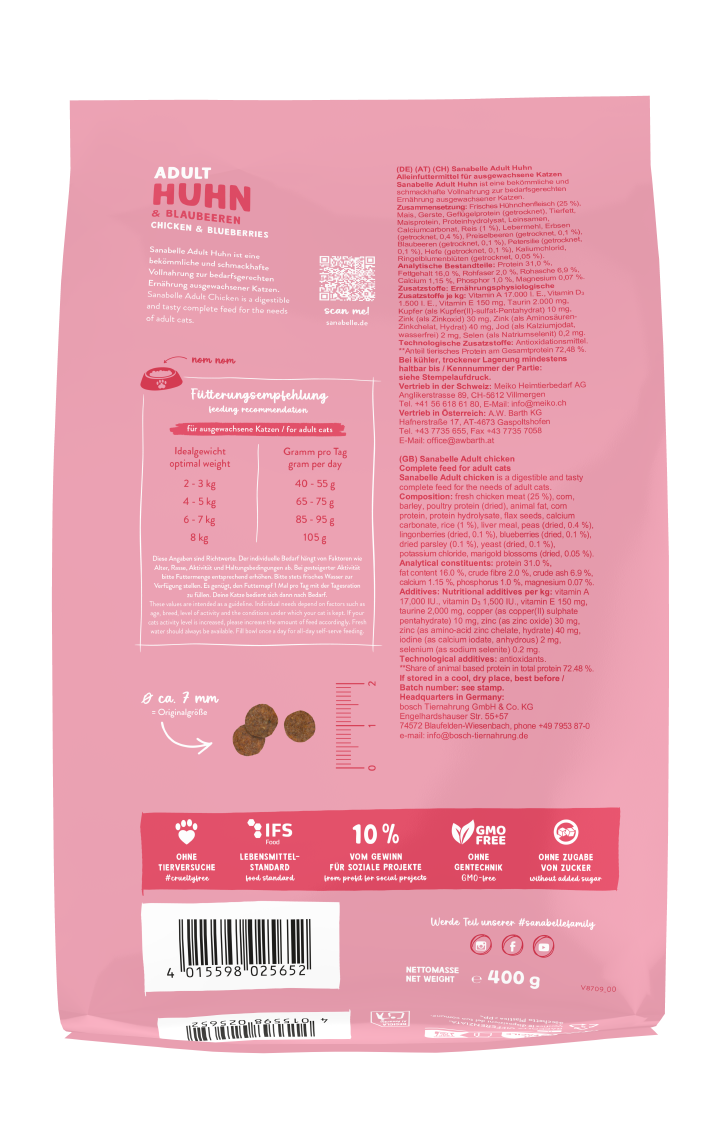 Sanabelle Katzen-Trockenfutter Adult Huhn